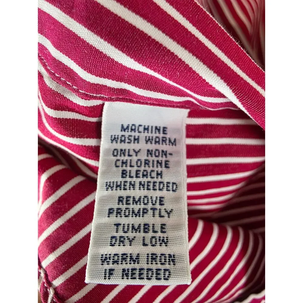 Polo Ralph Lauren Custom Fit Button Shirt Red White Stripe Men's XXL
